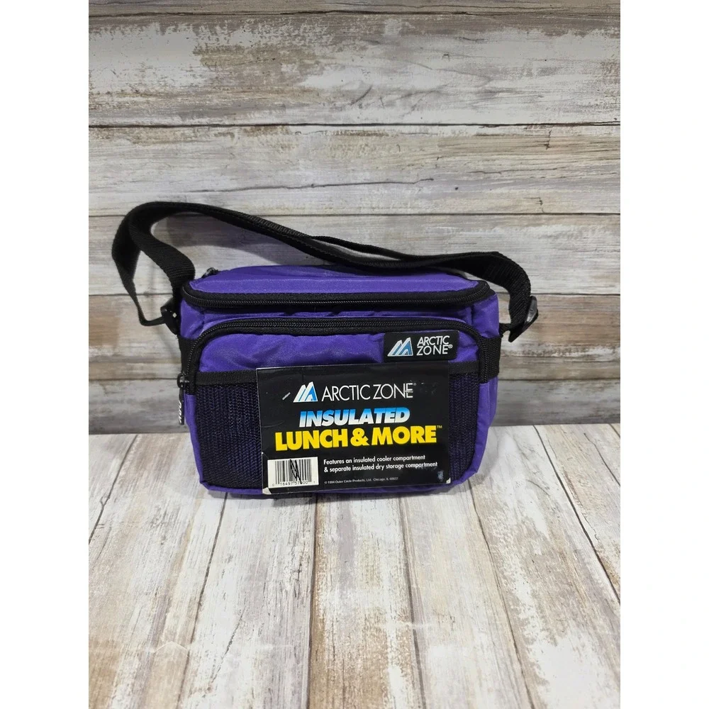 Arctic Zone Insulated Lunch & More Bag Purple Dual Compartment Vintage Cooler
